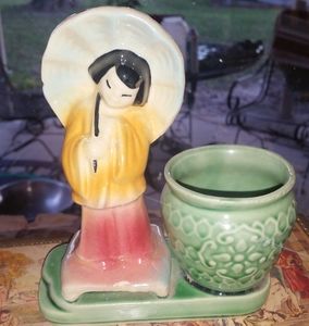 Vintage Geisha Girl Planter